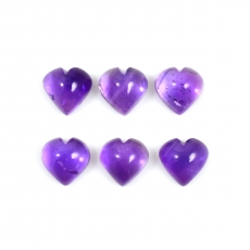 Amethyst Cabs Heart Shape 8mm Approximately 12.0 Carat