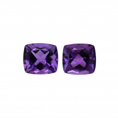 Amethyst Cushion 11.4x10.6mm Matching Pair Approximately 11.85 Carat