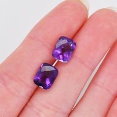 Amethyst Emerald Cushion 9x7mm Matching Pair Approximately 3.60 Carat