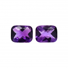 Amethyst Emerald Cushion 9x7mm Matching Pair Approximately 3.60 Carat