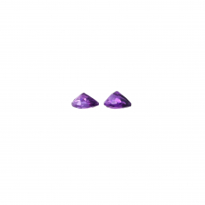 Amethyst Heart Shape 7mm Matching Pair Approximately 1.92 Carat