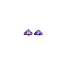 Amethyst Heart Shape 8mm Matching Pair Approximately 2.87 Carat