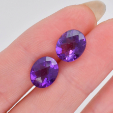 Amethyst Oval 10x8mm Matching Pair Approximately 4.50 Carat.