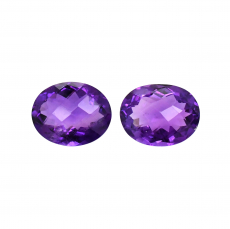 Amethyst Oval 11x9mm Matching Pair Approximately 6 Carat