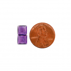 Amethyst Princess Cut 7mm Matching Pair Approximately 3.25 Carat