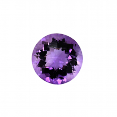 Amethyst Round 11mm Checkerboard Top Single Piece Approximately 4.35 Carat.