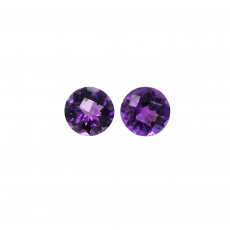 Amethyst Round 6mm Matching Pair Approximately 1.45 Carat