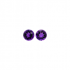 Amethyst Round 7mm Matching Pair Approximately 2.45 Carat