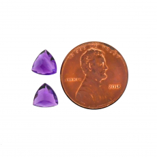 Amethyst Trillion 7mm Matching Pair Approximately 2.20 Carat