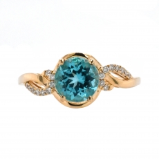 Apatite 1.34 Carat With Accented Diamond Ring In 14K Yellow Gold