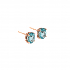 Apatite Oval 2.44 Carat Earrings in 14K Rose Gold