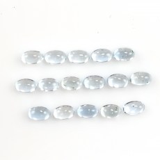 Aquamarine Cabs Oval 5x3mm Approximately 4 Carat