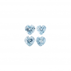 Aquamarine Heart Shape 4mm Approximately 0.75 Carat
