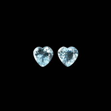Aquamarine Heart Shape 9mm Matching Pair 4.19 Carat