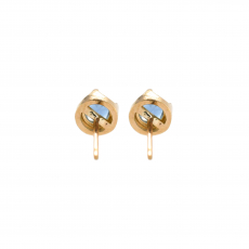 Aquamarine Round 0.41 Carat Stud Earrings in 14K Yellow Gold