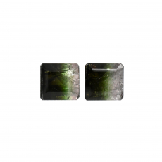 Bi Color Tourmaline Emerald Cut 10x9.5mm Matching Pair 10.92 Carat