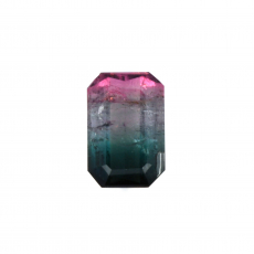 Bi Color Tourmaline Emerald Cut 15x10mm Single Piece With Approximately 9.27 Carat Weight.