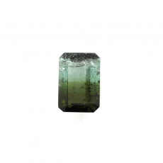 Bi Color Tourmaline Emerald Cut 7.3x5.1mm 1.17carat Single Piece