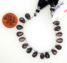 Black  Moonstone Drops Almond Shape 10x7mm Drilled Beads 16 Pieces