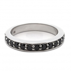 Black Diamond 0.52 Carat Stackable Ring Band in 14K White Gold