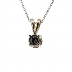 Black Diamond Round 0.12 Carat Pendant In 14K White Gold(Chain Not Included)