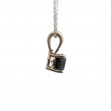 Black Diamond Round 0.12 Carat Pendant In 14K White Gold(Chain Not Included)