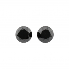 Black Diamond Round 4.5mm Matching Pair Approximately 1.02 Carat