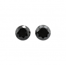 Black Diamond Round 4mm Matching Pair Approximately 0.62 Carat