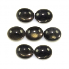 Black Moonstone Cabs Oval 10x8mm Approximately 15 Carat