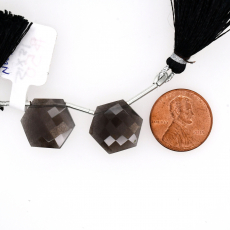 Black Moonstone Drops Almond Shape 22x13mm Drilled Bead Matching Pair