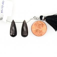 Black Moonstone Drops Briolette Shape 21x9mm Drilled Bead Matching Pair