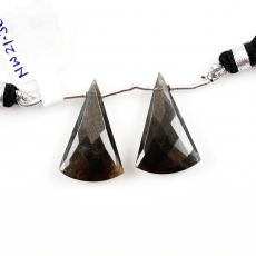 Black Moonstone Drops Conical Shape 24x15 mm Drilled Beads Matching Pair