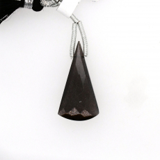 Black Moonstone Drops Conical Shape 26x14mm Drilled Bead Single Piece