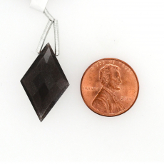 Black Moonstone Drops Diamond Shape 25x16mm Drilled Bead Single Piece