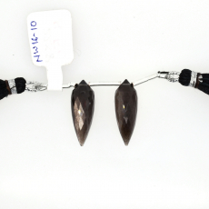 Black Moonstone Drops Okra Shape 22x8mm Drilled Bead Matching Pair