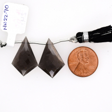 Black Moonstone Drops Shield Shape 24x16mm Drilled Bead Matching Pair