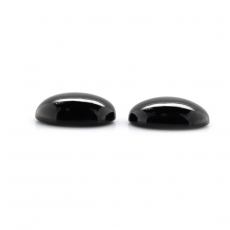 Black Onyx Cab Oval 16x12 Matching Pair Approximately 14.85 Carat