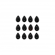 Black Onyx Cab Pear Shape 6x4mm Approximately 5 Carat