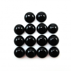 Black Onyx Cab Round 7mm Approximately 17 Carat