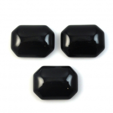 Black Onyx Emerald Cut 17X13mm Approximately 20 Carat