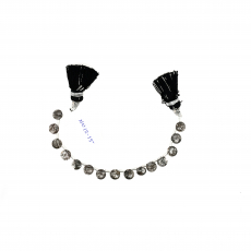 Black Rutile Drop Coin Shape 6mm Drilled Beads 15 Pieces Line