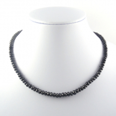 Black Spinel Beads Rondelle 5mm to 6mm Ready to Wear Necklace