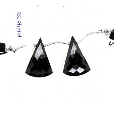 Black Spinel Drop Conical Shape 25x17mm Drilled Bead Matching Pair