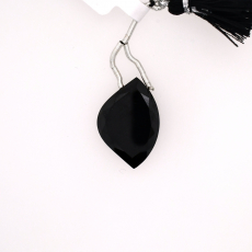 Black Spinel Drops Fancy Shape 27x17mm Drilled Bead Single Piece