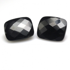 Black Spinel Emerald Cushion 11X9mm Matching Pair Approximately 11 Carat