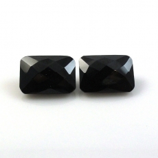 Black Spinel Emerald Cushion 14X10mm Matching Pair Approximately 17 Carat