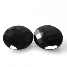 Black Spinel Oval 11X9mm Matching Pair Approximately 8 Carat