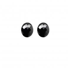 Black Spinel Oval 12X10mm Matching Pair Approximately 10 Carat