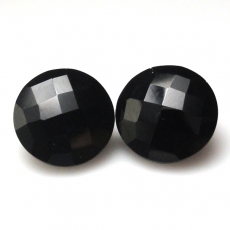 Black Spinel Round 10mm Matching Pair Approximately 9 Carat