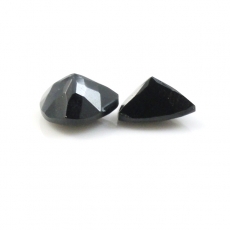 Black Spinel Trillion Shape 11mm Matching Pair Approximately 10 Carat